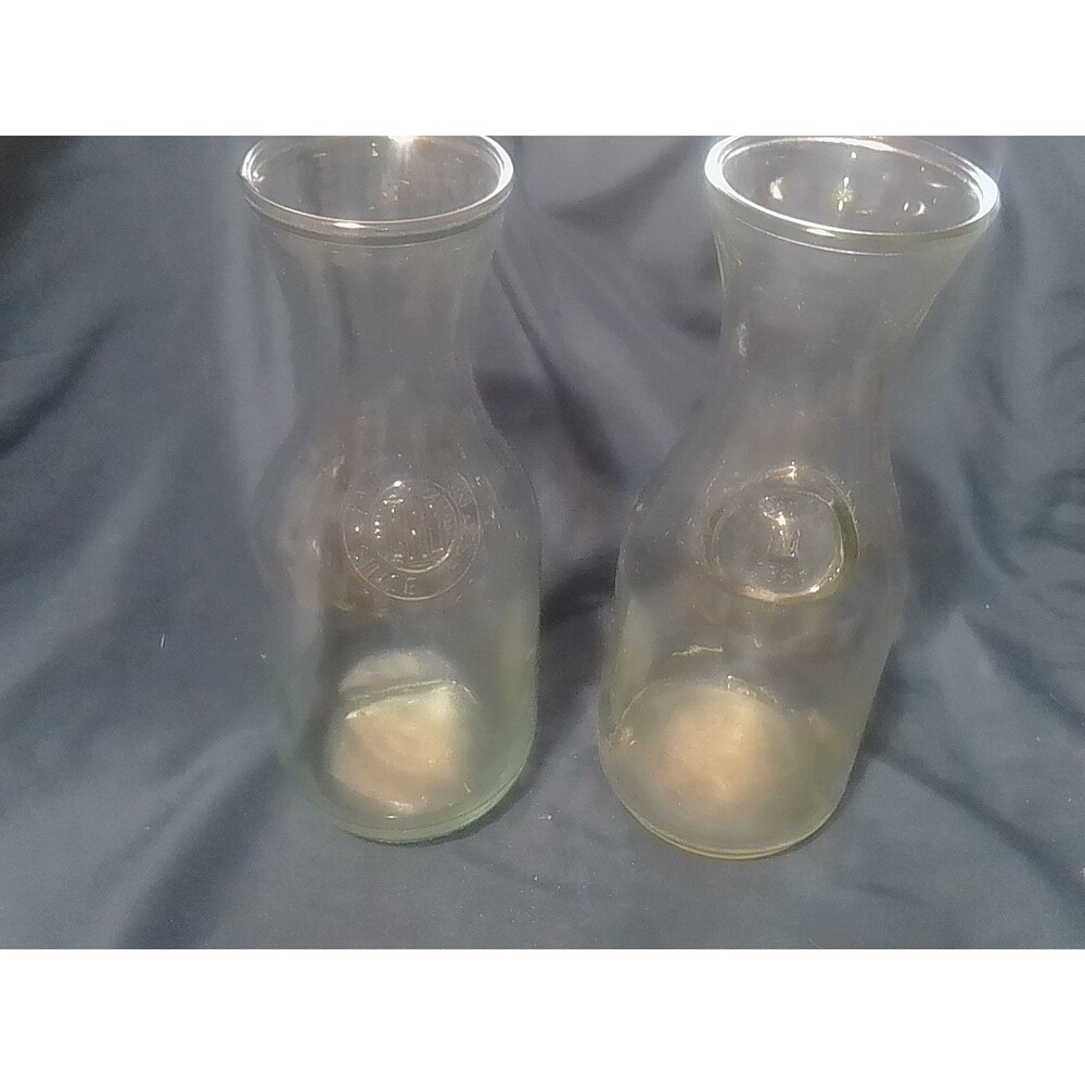 vintage 1-liter glass wine carafes